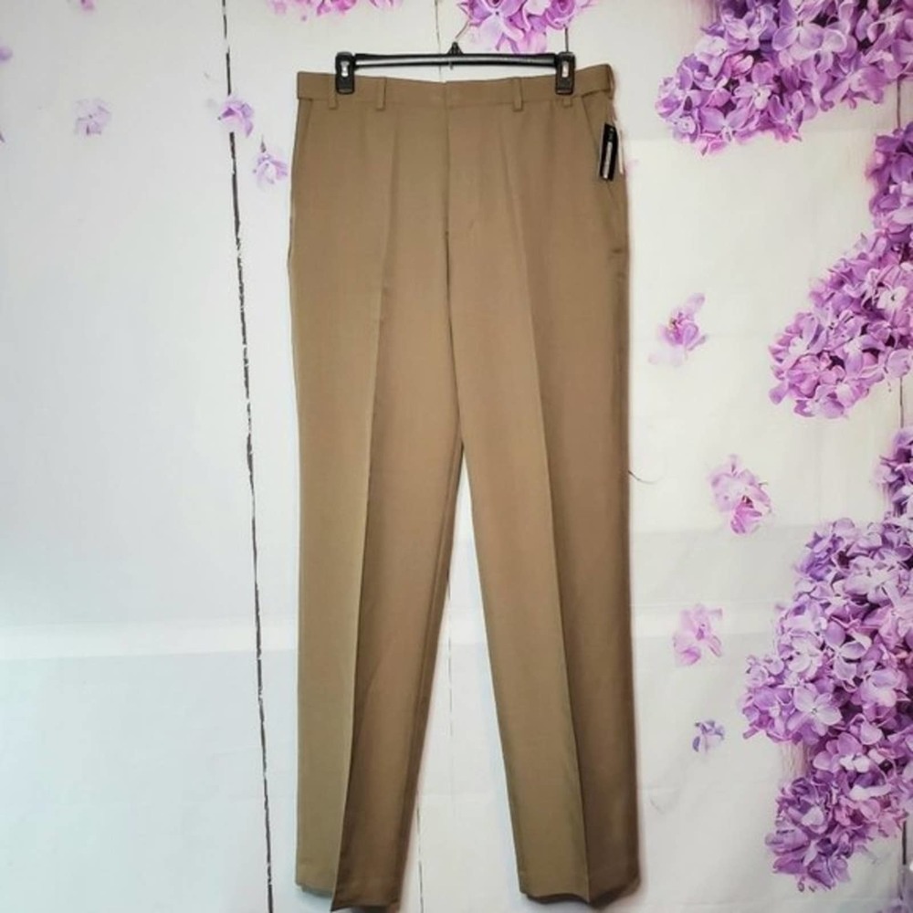 *SOLD* Van Heusen Tan No-Iron Extender Flat-Front Dress Pants 36x36 - Picture 13 of 13